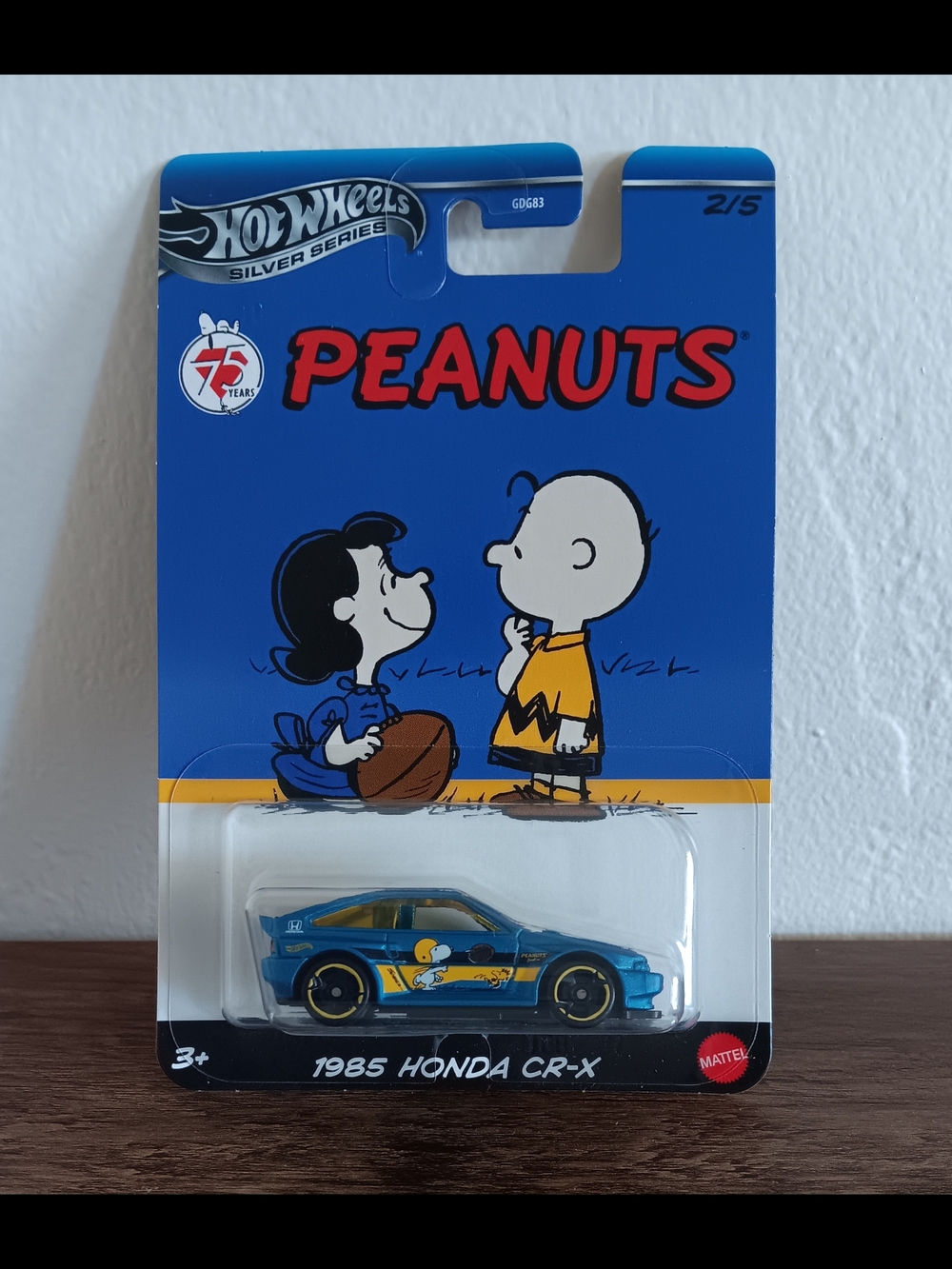 Hot Wheels Peanuts 1985 Honda CR-X Silver Series